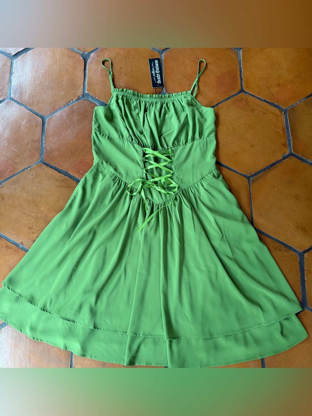 NEW Scarlett Darkness Dress Women 2XL Green Corset Renaissance Gothic Witchy NWT